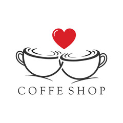 a romantic coffee, coffe shop symbol