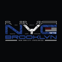 New York city design for t-shirt. NYC, Brooklyn tee shirt print. typography graphics for apparel. vector illustraion