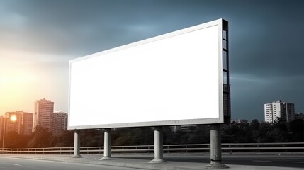 Fototapeta premium Advertising mock up blank billboard with copy space for your text content public information board billboard blank for outdoor advertising poster
