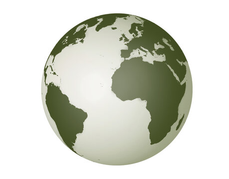Digital png illustration of green globe on transparent background