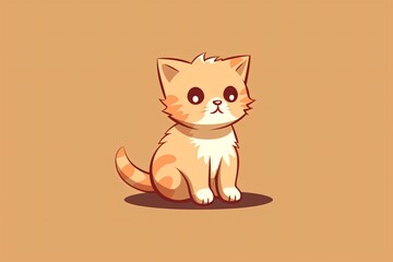 A cute graphic sticker or illustration of a baby cat