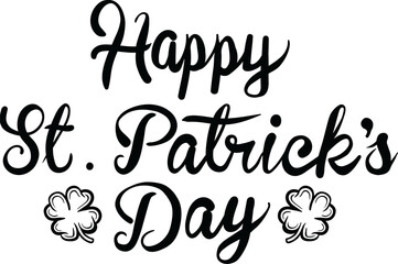 Digital png illustration of happy st patrick's day text on transparent background