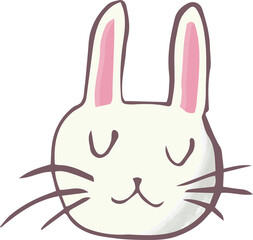 Fototapeta premium Digital png illustration of face of bunny on transparent background