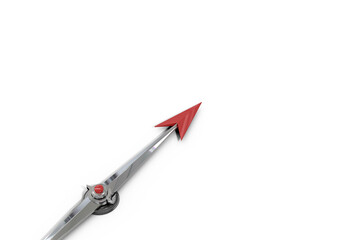 Digital png illustration of compass arrow pointer on transparent background