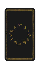 Digital png illustration of card with zodiac signs on transparent background