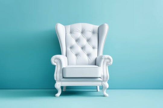Luxury king chair in white color isolated on plain background