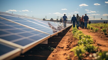 community maintaining its solar panels that provide energy to the entire town, Mexico Latin America - obrazy, fototapety, plakaty