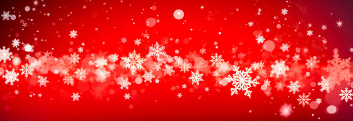 snowflake banner on red background