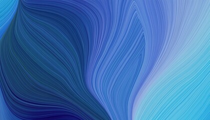 abstract blue background with lines, midnight blue and sky blue colors. dynamic curved lines with fluid flowing waves and curves