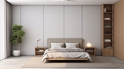 bedroom mockup interior design template ideas creative house beautiful background bedroom with minimal design decorative element elevation in daylight home ideas,ai generate