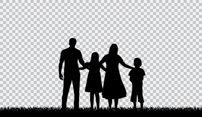 Family silhouette vector illustration on transparent background - 650515125