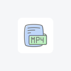Mp4 Mpeg 4 Video Awesome Lineal Style Icon