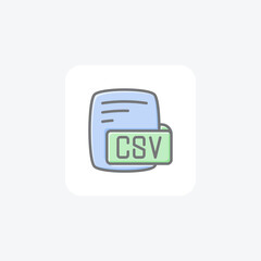 Csv Comma Separated Values Awesome Lineal Style Icon