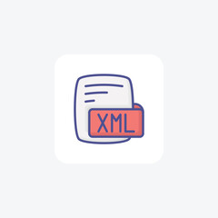 Xml Extensible Markup Language Color Outline Style Icon