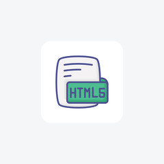 Html5 Hypertext Markup Language 5 Color Outline Style Icon