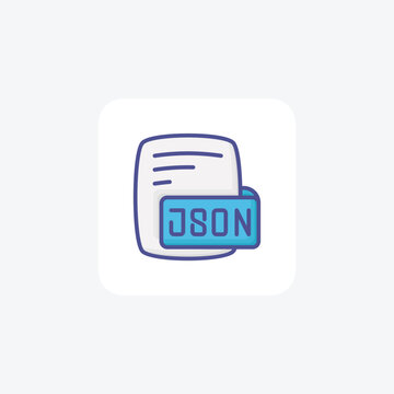 Json Javascript Object Notation Color Outline Style Icon