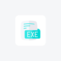 Exe Executable File Flat Style Icon