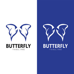 Butterfly Logo, Animal Design With Beautiful Wing Symbol Template