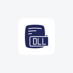 Obraz premium Dll Dynamic Link Library Glyph Filled Style Icon