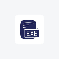 Exe Executable File Glyph Filled Style Icon