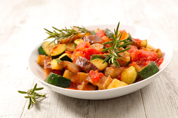 fried vegetables with herbs- french ratatouille
