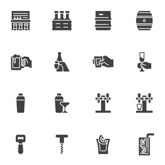 Alcohol and cocktails vector icons set