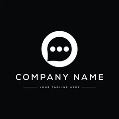 Creative Modern Chat Logo. Chat Bubble Logo. Black and White Logo. Usable for Business Logos. Flat Vector Logo Design Template Element