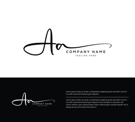 AA A A initial letter handwriting and signature logo