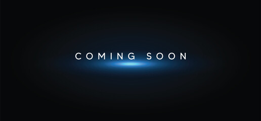 coming soon on dark background with glowing lights vector