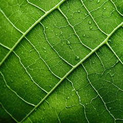 Obraz premium Fresh green leaf texture macro close-up