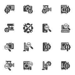 Appliance repair service vector icons set