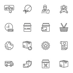 Fototapeta premium E-commerce line icons set