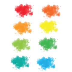 Multicolor watercolor clouds vector background splash