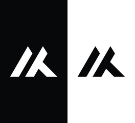 Monogram Letter MT Logo Design. Black and White Logo. Usable for Business Logos. Vector Logo Design Template - obrazy, fototapety, plakaty