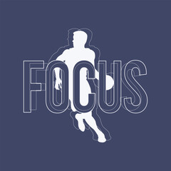Vector illustration on the theme of basketball FOCUS. Vintage design. lines background. Sport typography, t-shirt graphics, poster, banner, flyer, print and postcard,etc © hendrik