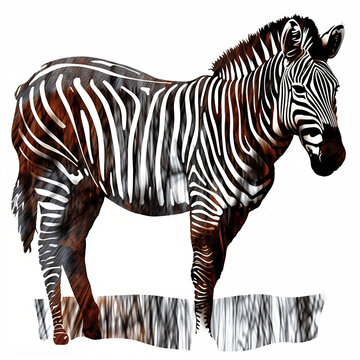 Zebra cartoon isolated in black and white