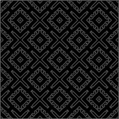 A repeat pattern of white dots on a black background. Simple texture for posters, sites, business cards, covers.