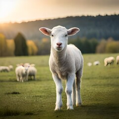 Obraz na płótnie Canvas sheep and lambs generated by AI