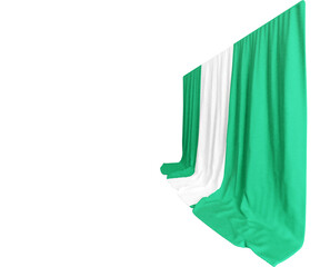 Nigeria Flag Curtain in 3D Rendering called Flag of Nigeria