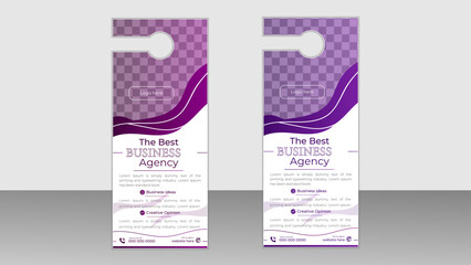 Corporate business door hanger design template , Vector and editable layout . 