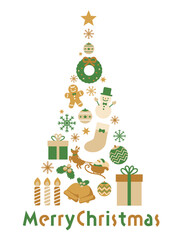 クリスマスツリー　アイコンイラスト素材