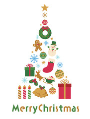 クリスマスツリー　アイコンイラスト素材