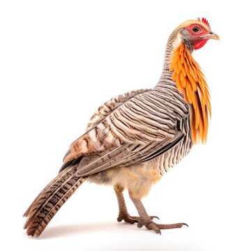 Lesser prairie-chicken bird isolated on white background.