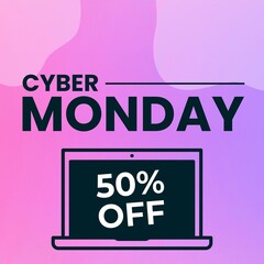 Composite of cyber monday text over purple background