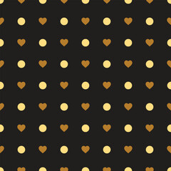 yellow polka dots on black vector pattern