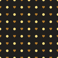yellow polka dots on black vector pattern