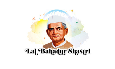 Lal Bahadur Shastri Jayanti Typography design. India remembering and celebrating 2nd October Lal Bahadur Shastri day.