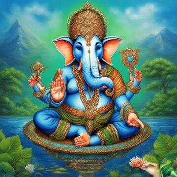 Lord Ganpati on Ganesh Chaturthi background. abstract illustration design