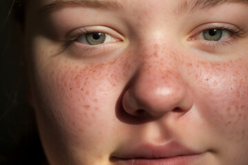 Woman face with symptoms of skin Infection
