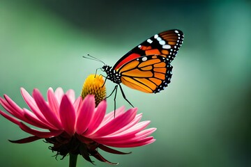 Fototapeta premium butterfly on flower